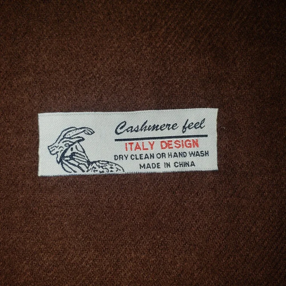 ITALY DESIGN Cashmere Feel Brown Scarf One Size